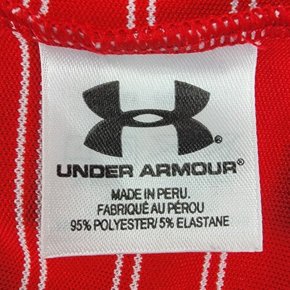Under Armour Men's Polo Shirt Size Large Red White Performance Golf Short Sleeve - Picture 5 of 6